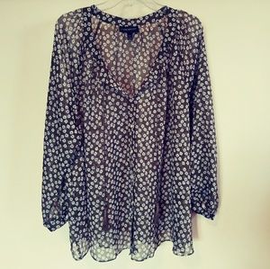 {LANE BRYANT} Sheer Olive Blouse